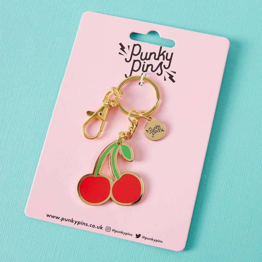Punky Pins: Cherry Enamel Keyring