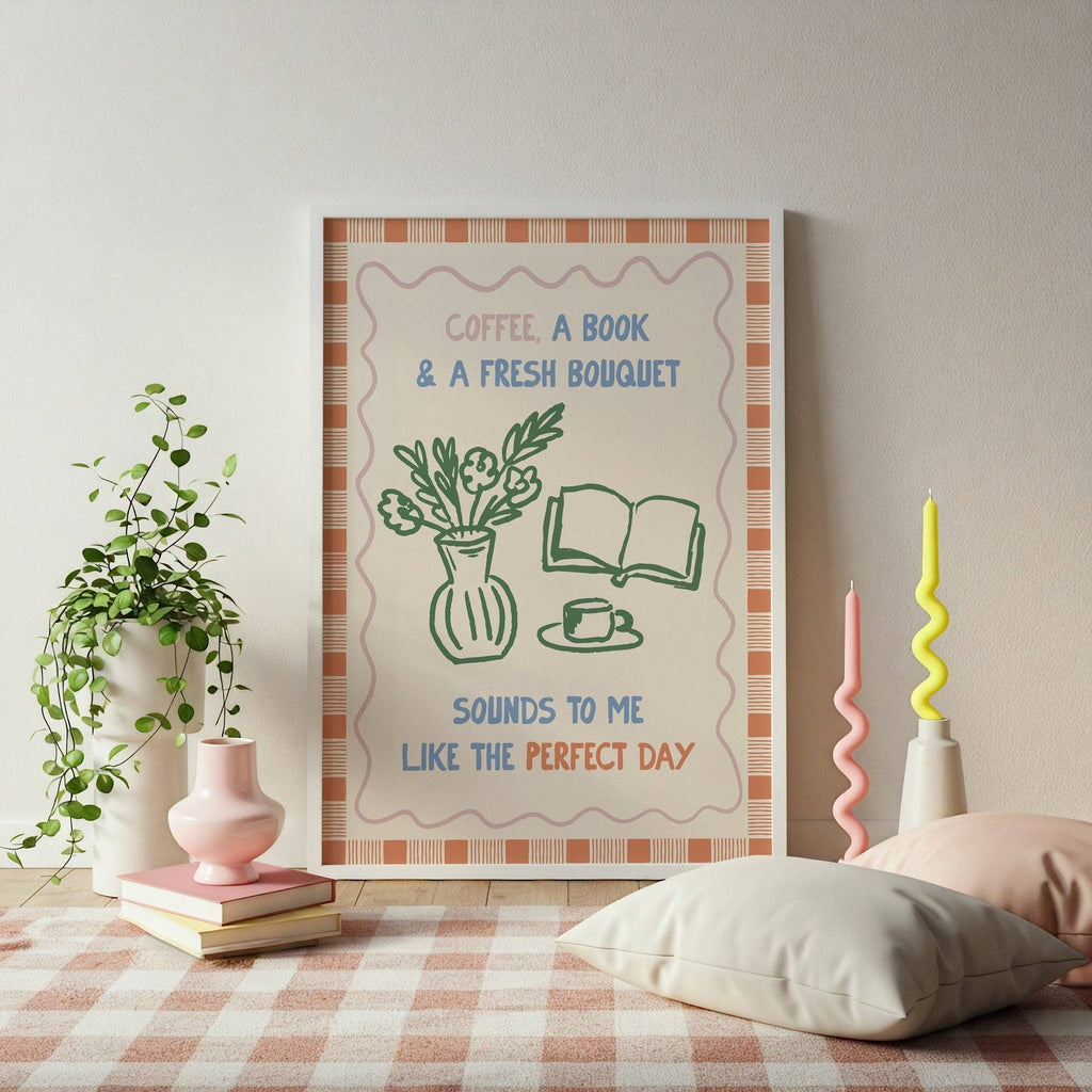 Moonshine Prints - Coffee, Books and Flowers Print