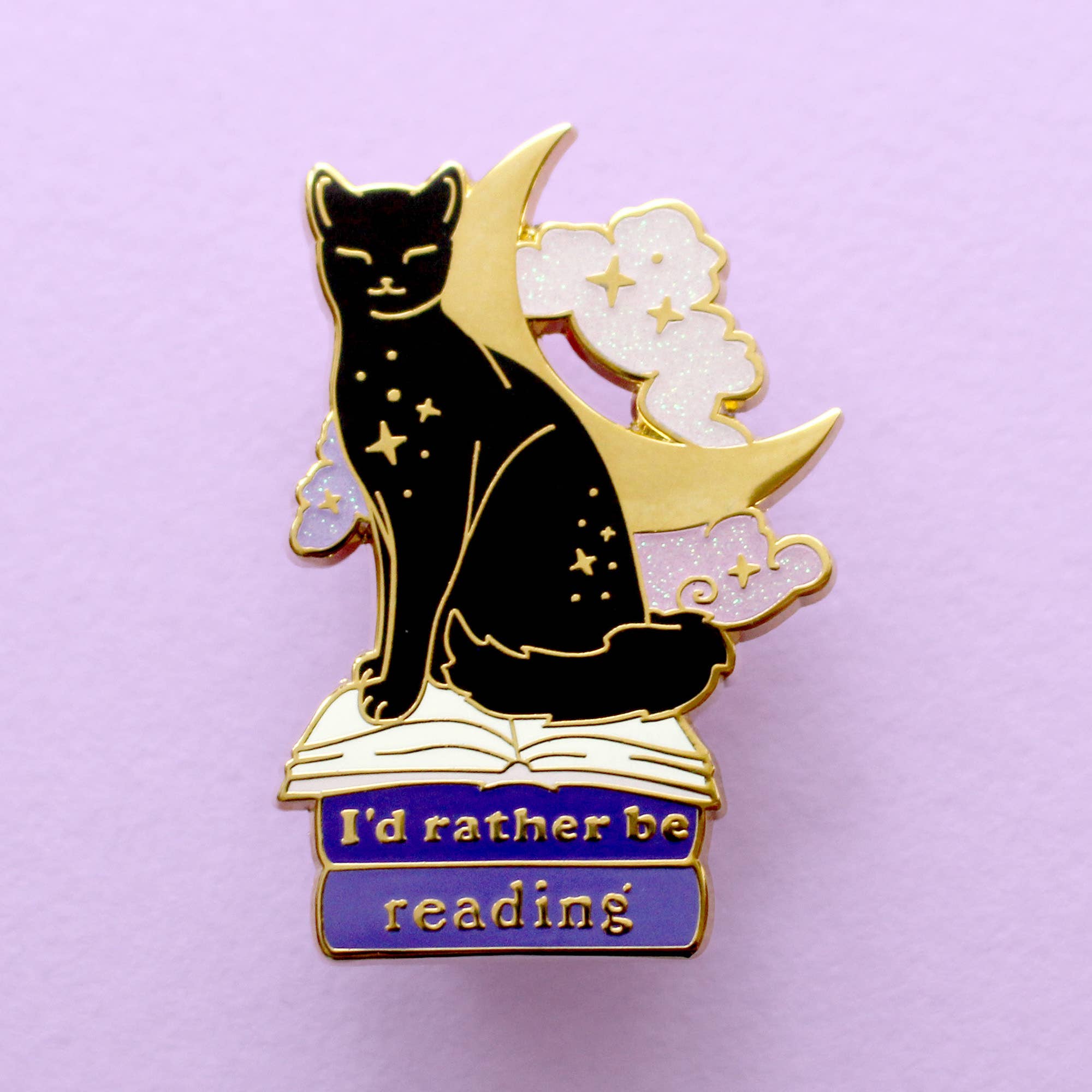 Glitter Punk - I’d Rather be Reading Cat Enamel Pin