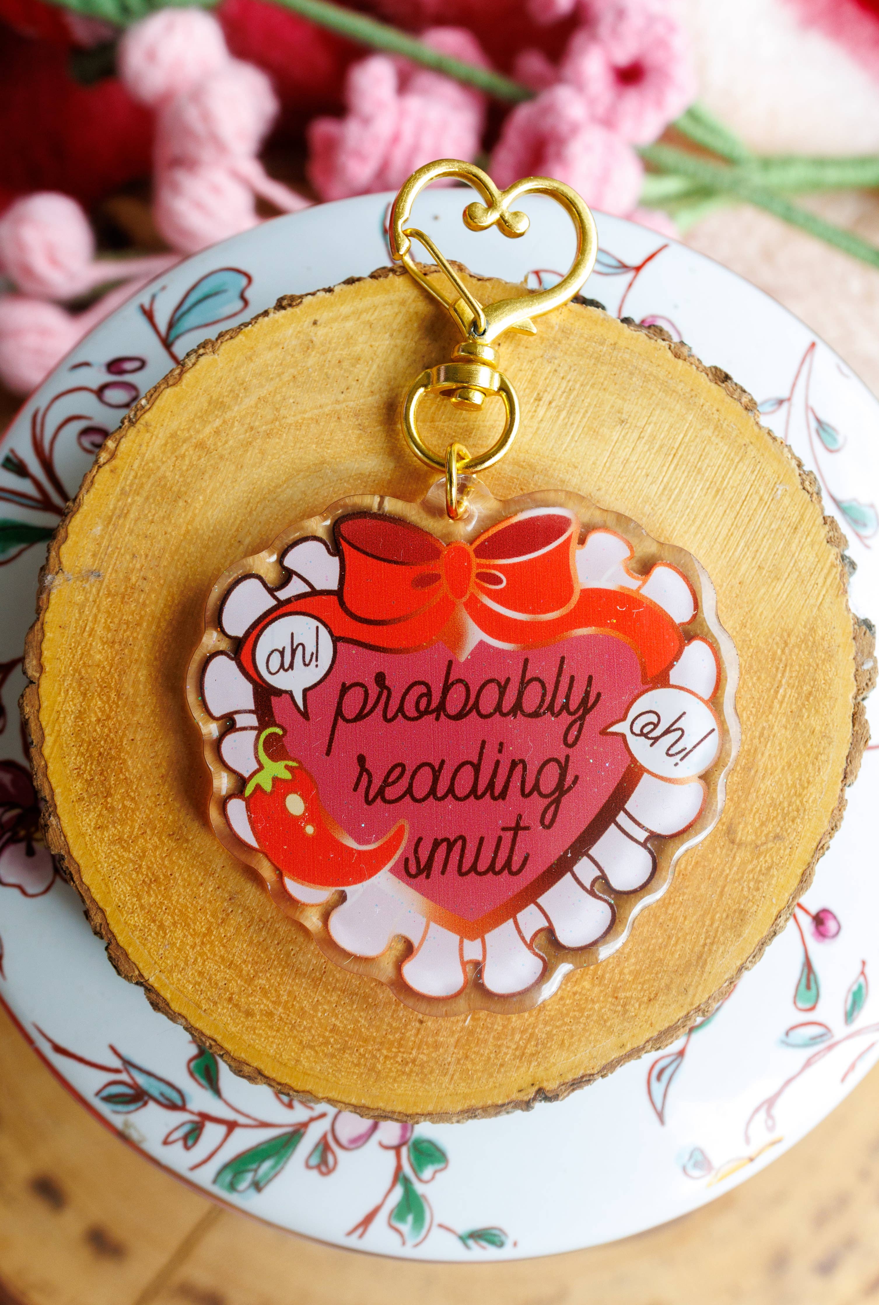 Pin story "Probably Reading Smut" Keychain/Kindle Charm IMPORTED