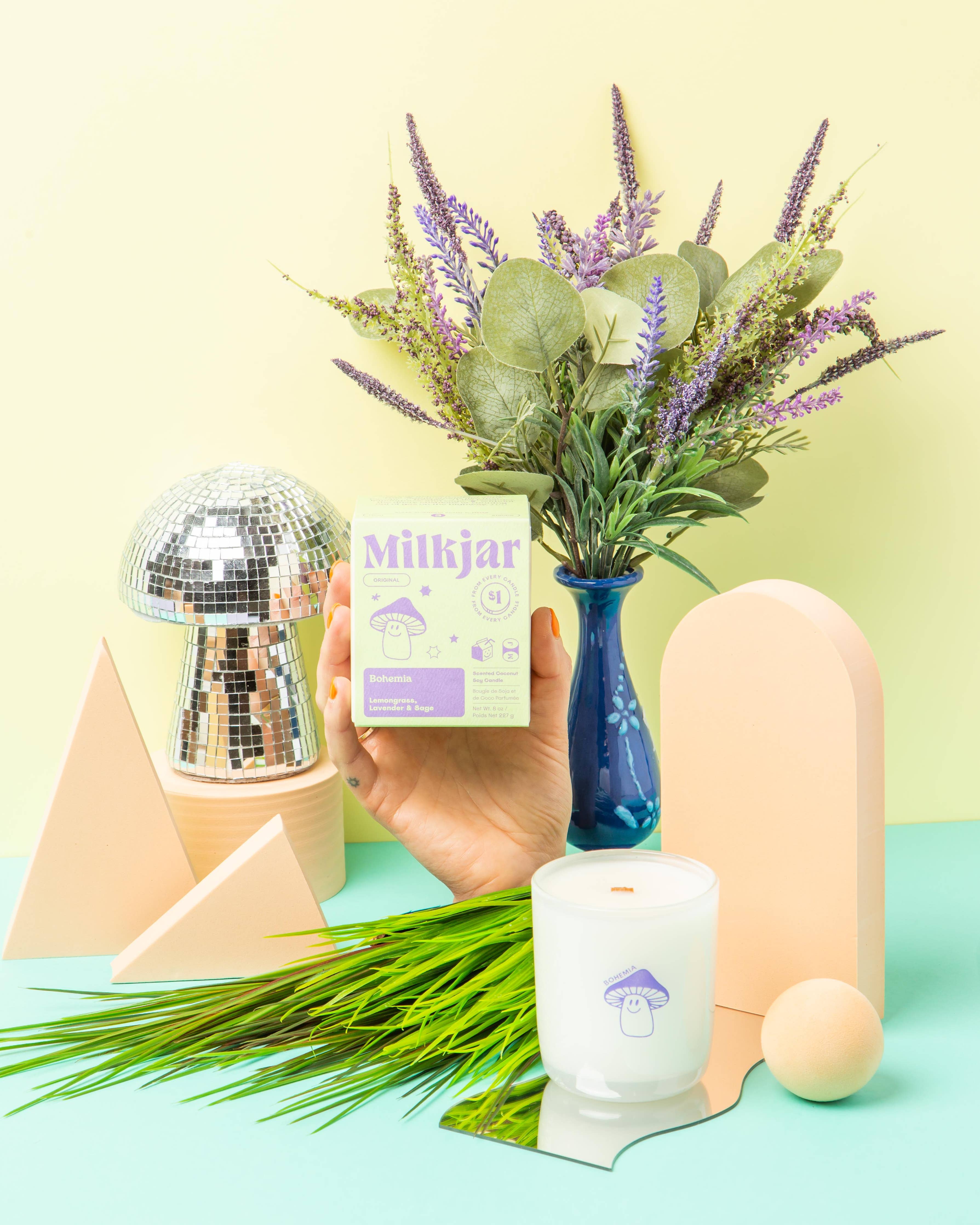 Milk Jar Candle Company - Lemongrass, Lavender & Sage Soy Candle