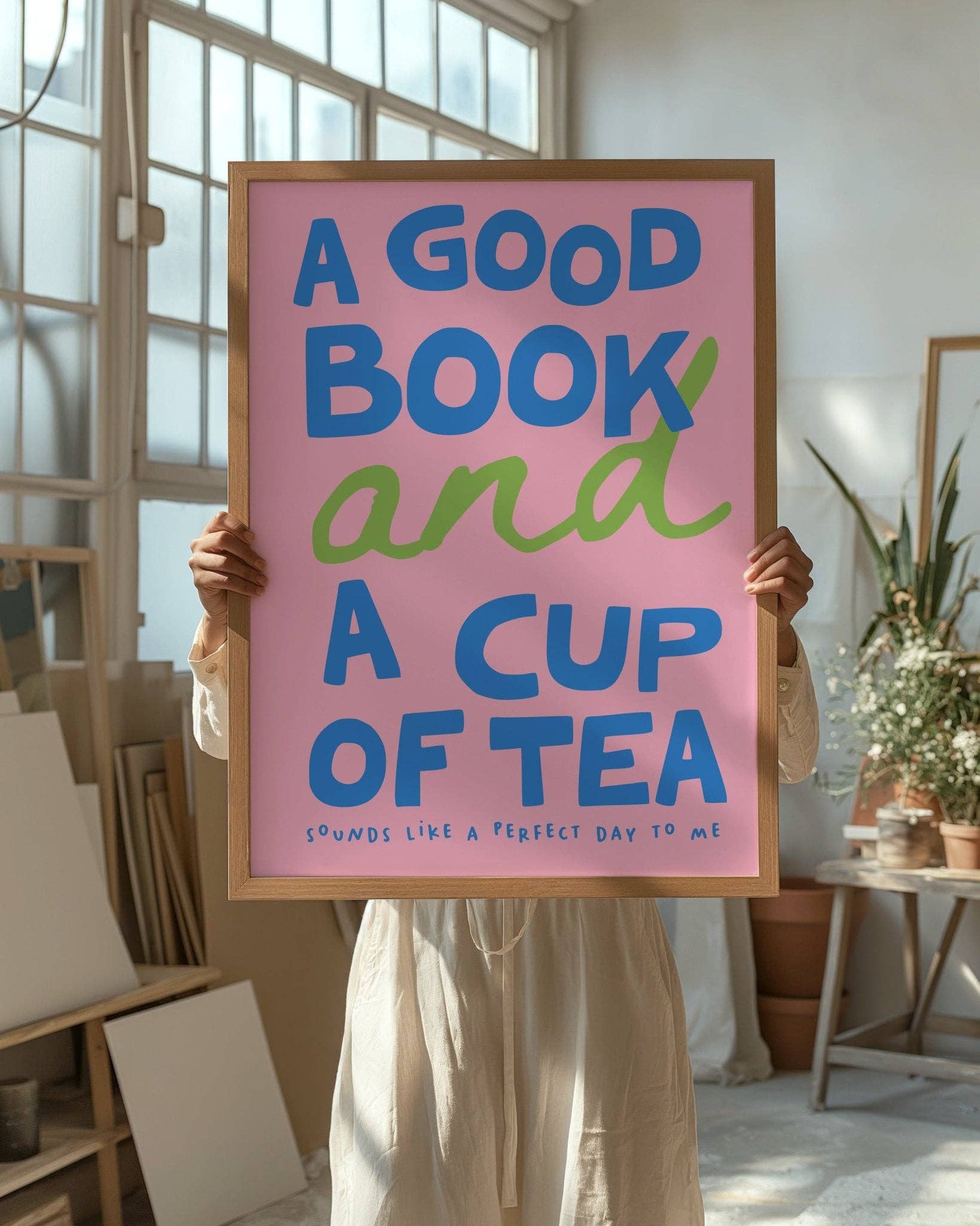 A Good Book & Cup of Tea Print