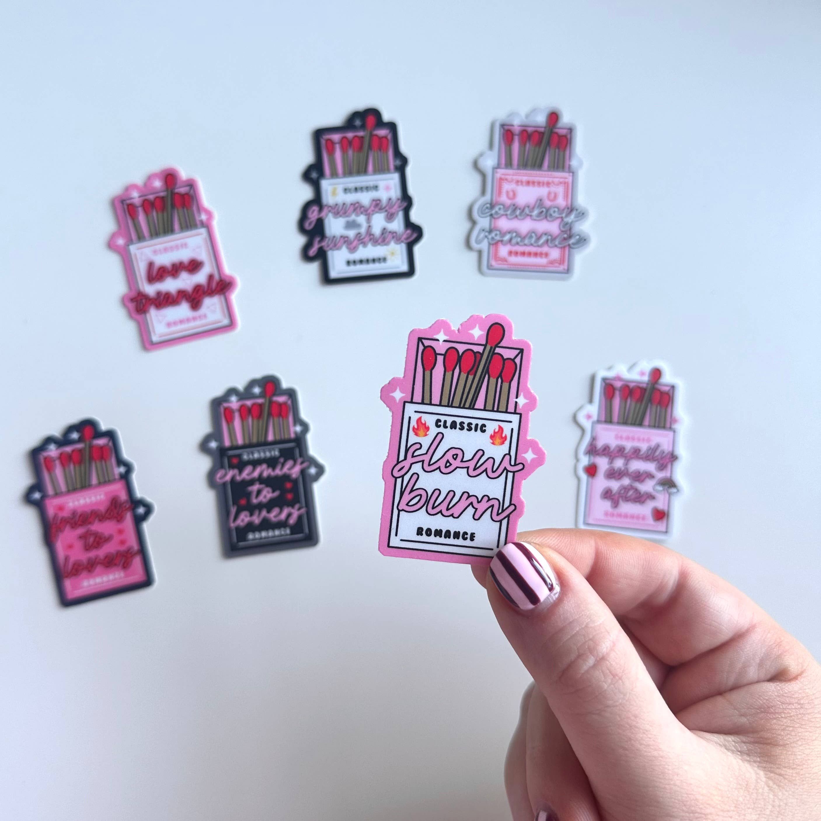 Dolly's Doodles - Enemies to Lovers Matchbox Matte Sticker