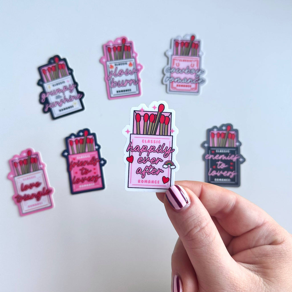 Dolly's Doodles - Enemies to Lovers Matchbox Matte Sticker