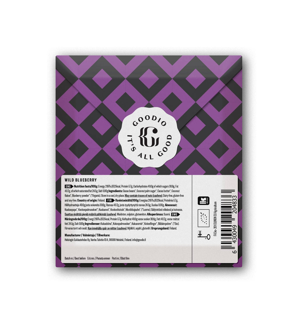 Goodio Chocolate - Wild Blueberry Chocolate 61%