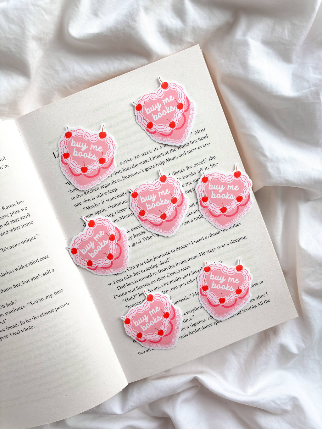 Fleurs on Sunday - Buy Me Books Heart Cake Sticker