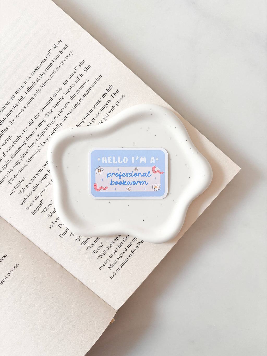 Hello I'm A Professional Bookworm Name Tag Sticker