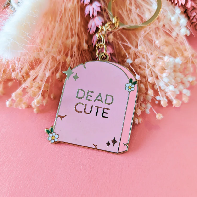 Dead Cute Tombstone Keyring