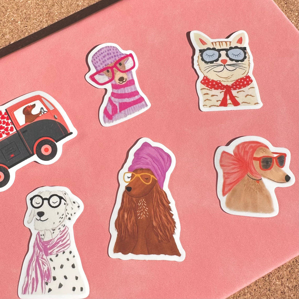 Bookworm Dog Vinyl Sticker
