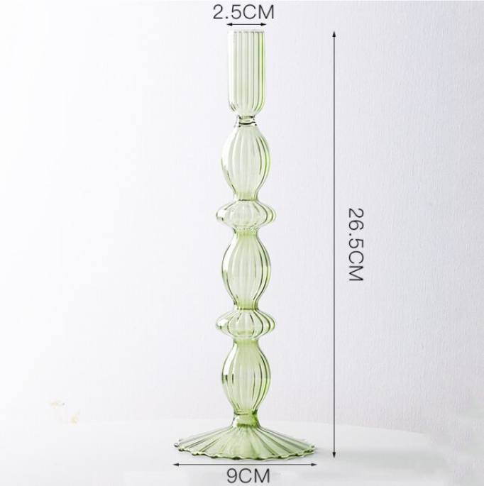Lace Glass Taper Candle Holder – Colorful Candlestick