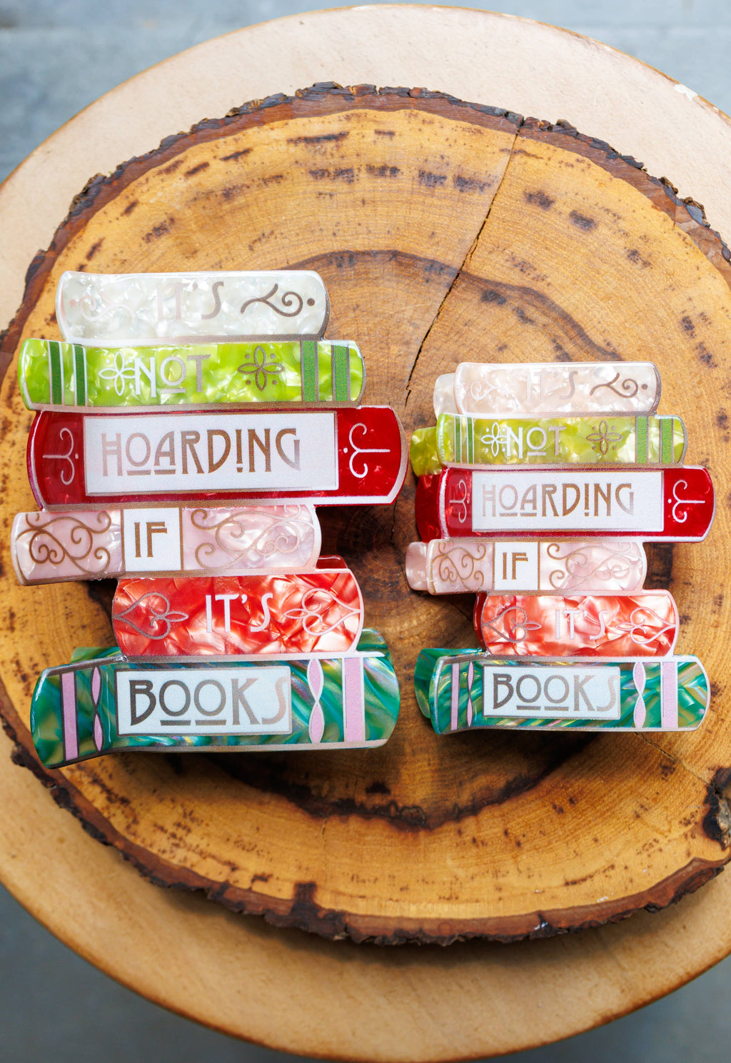 Pin Story "It’s Not Hoarding If It’s Books" - Bookish Hair Clip