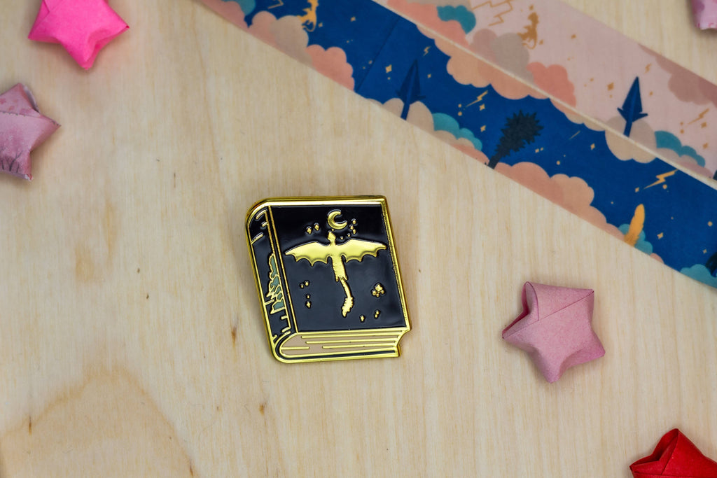 Feather Book Enamel Pin