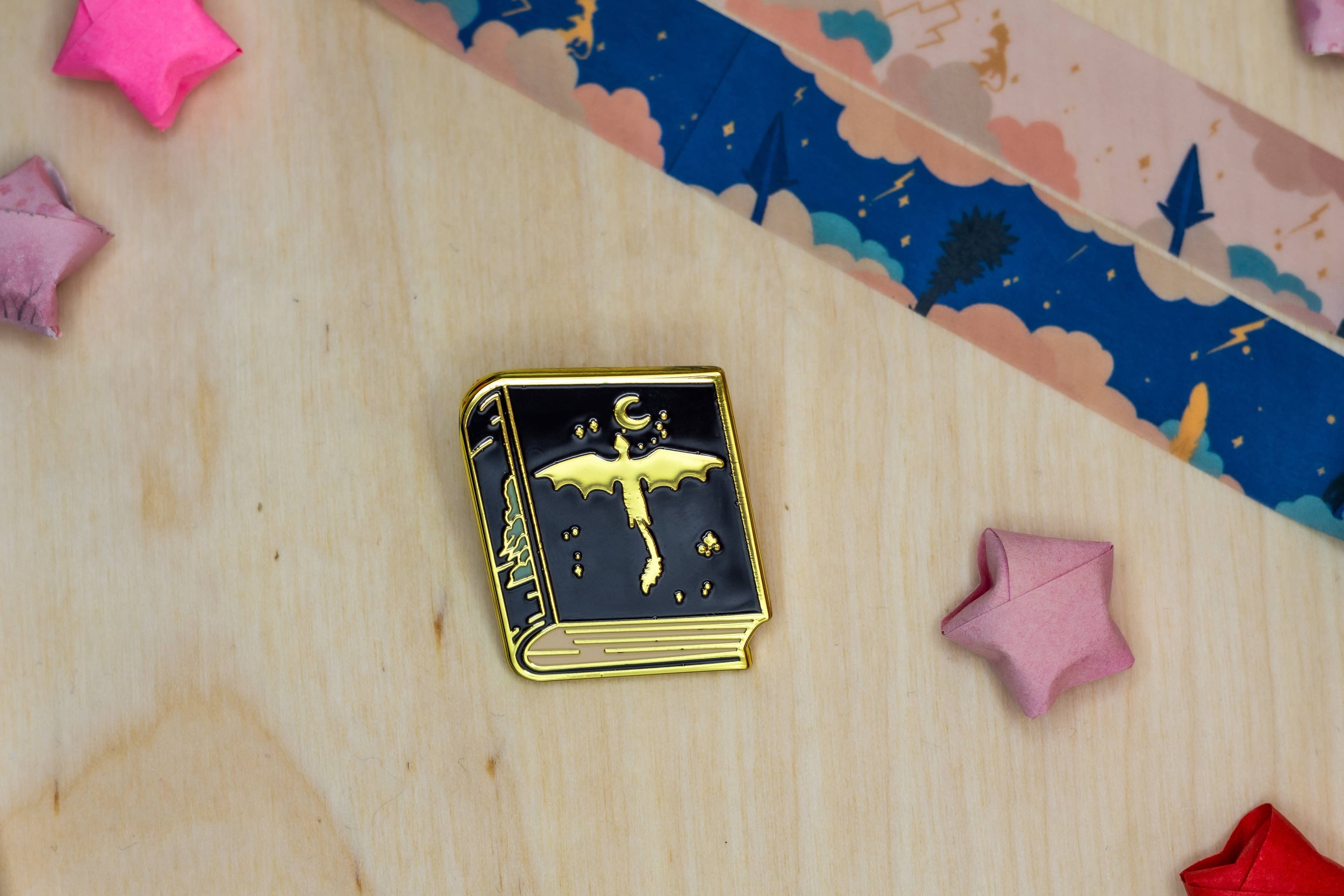 Feather Book Enamel Pin
