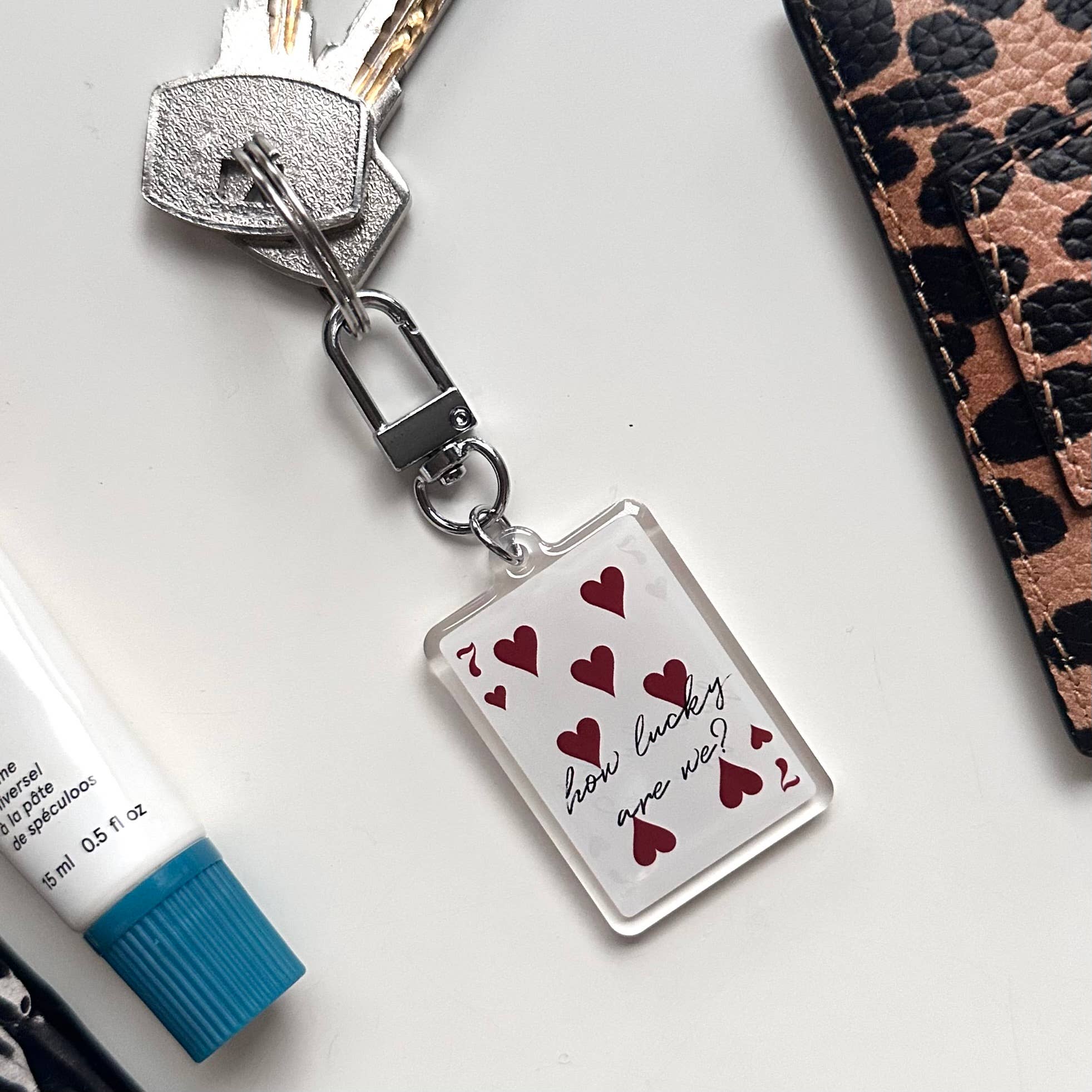 How Lucky Are We? Keyring | Playing Card Positivity Gift