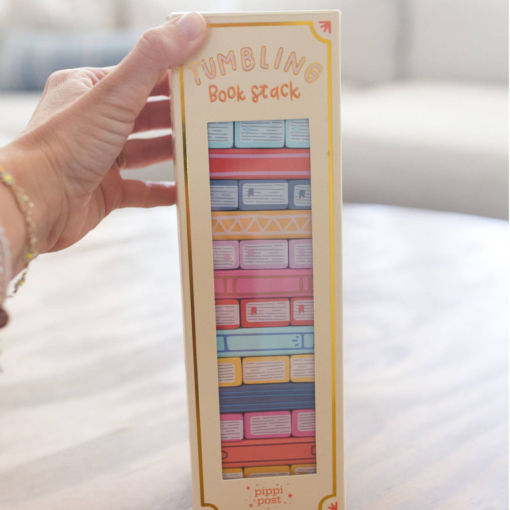 Tumbling Book Stack Jenga - Wooden Block Stacking & Balance Game (slight damage)