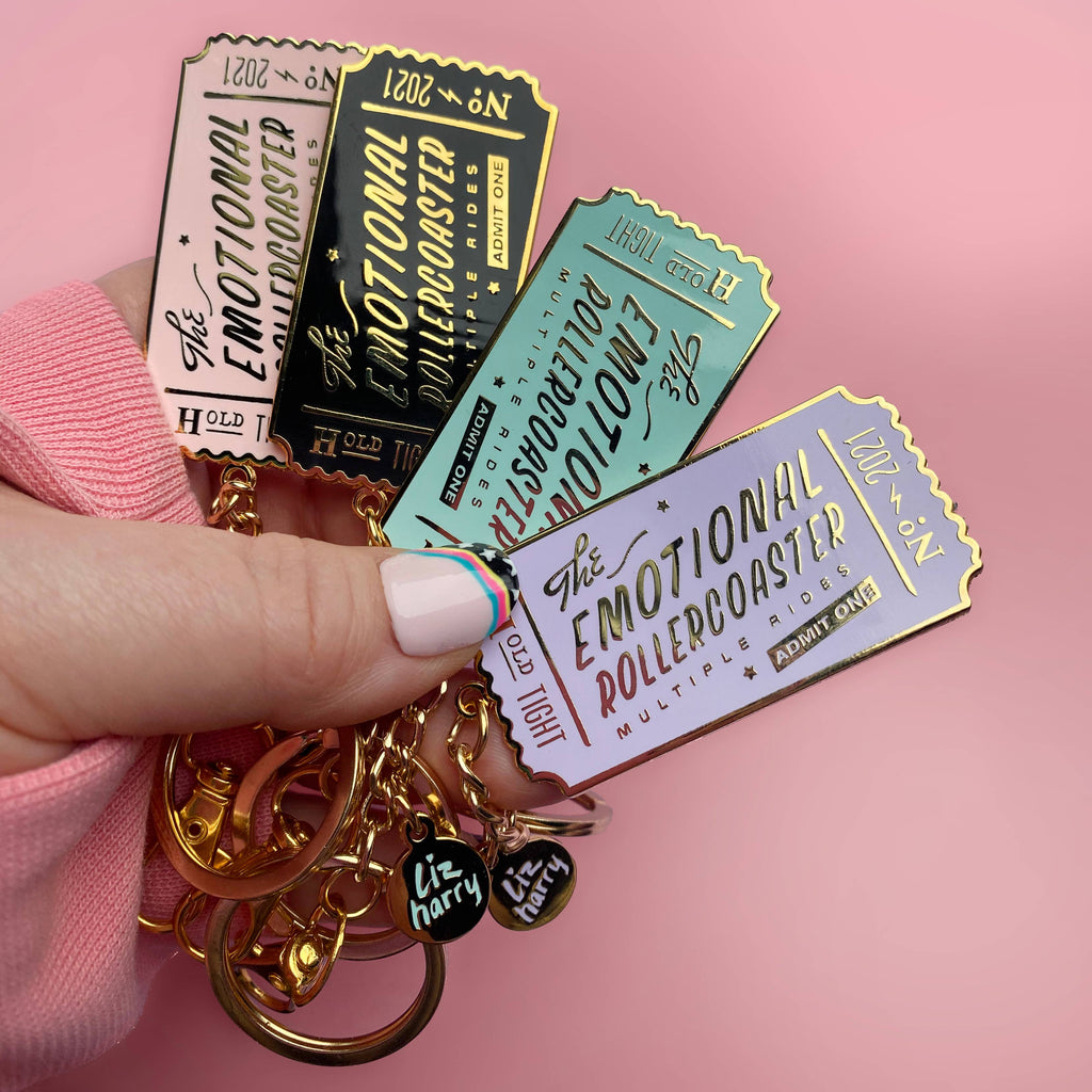 Emotional Rollercoaster Ticket Keychain