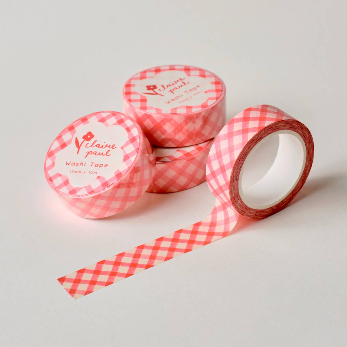 Red Gingham Washi Tape