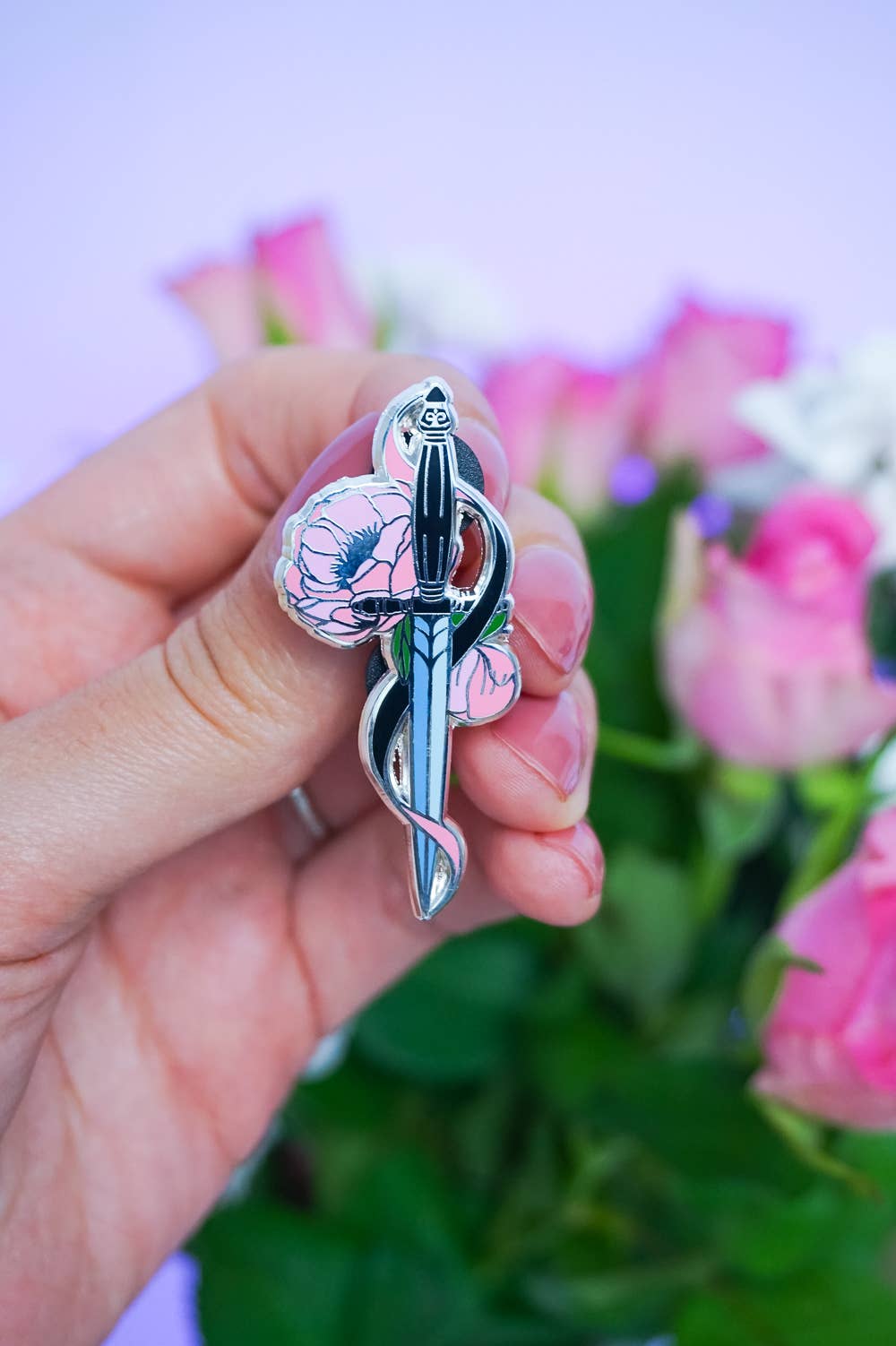 Romantasy Sword hard enamel pin, Book lover, Bookish pin