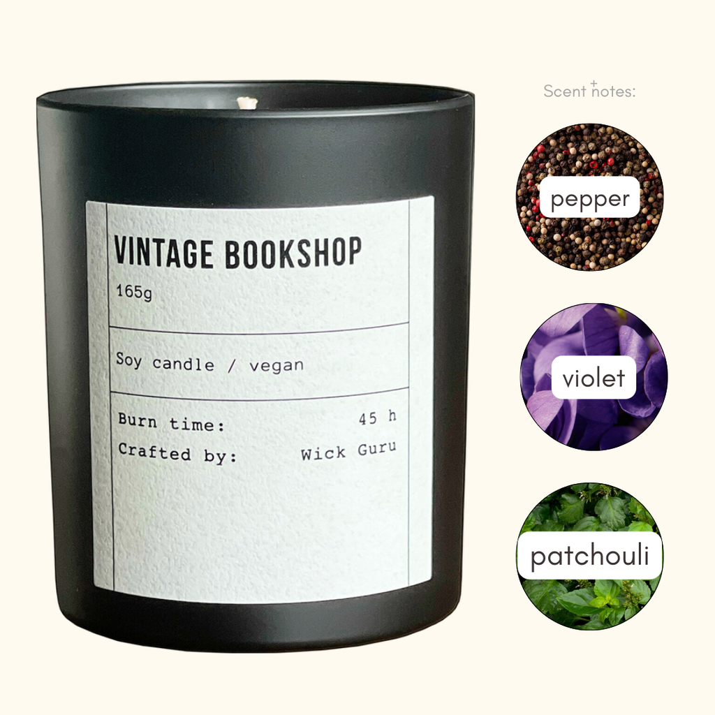 Vintage Bookshop Candle – Literary Gift, Handmade