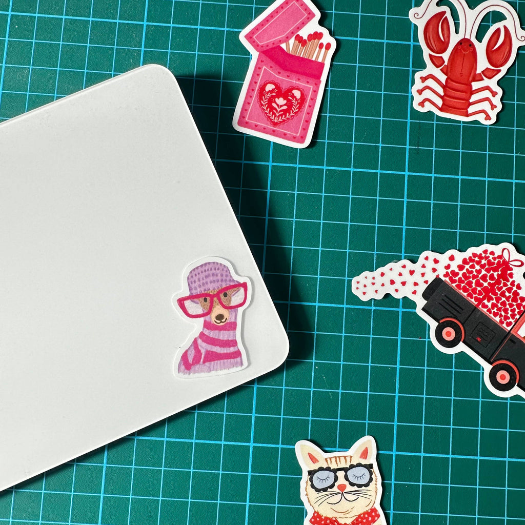 Pink Heart Matchbox Vinyl Sticker