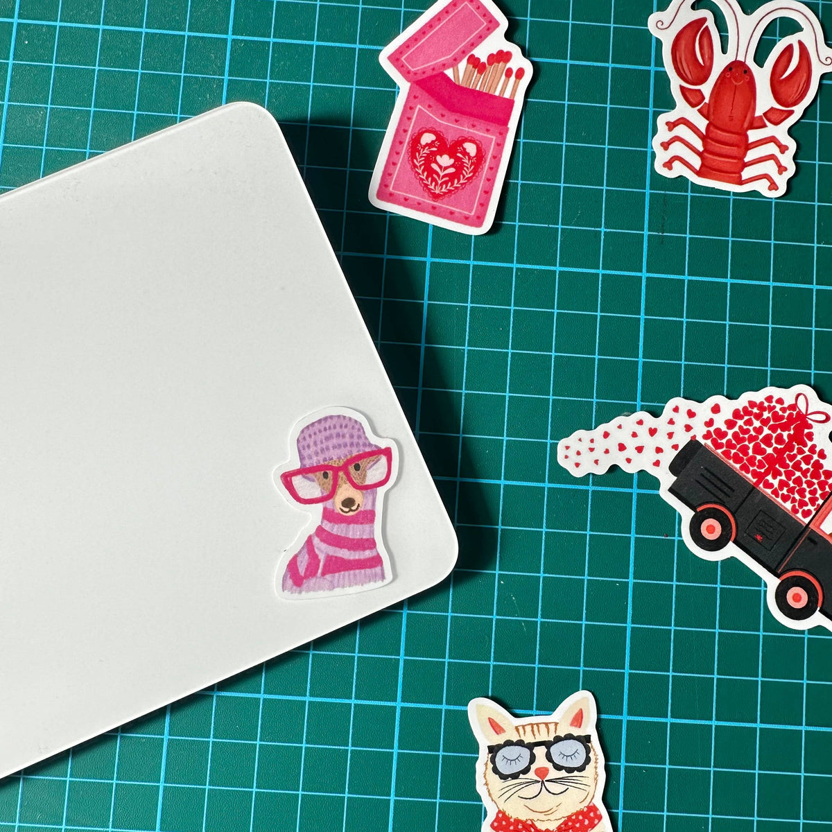 Pink Heart Matchbox Vinyl Sticker