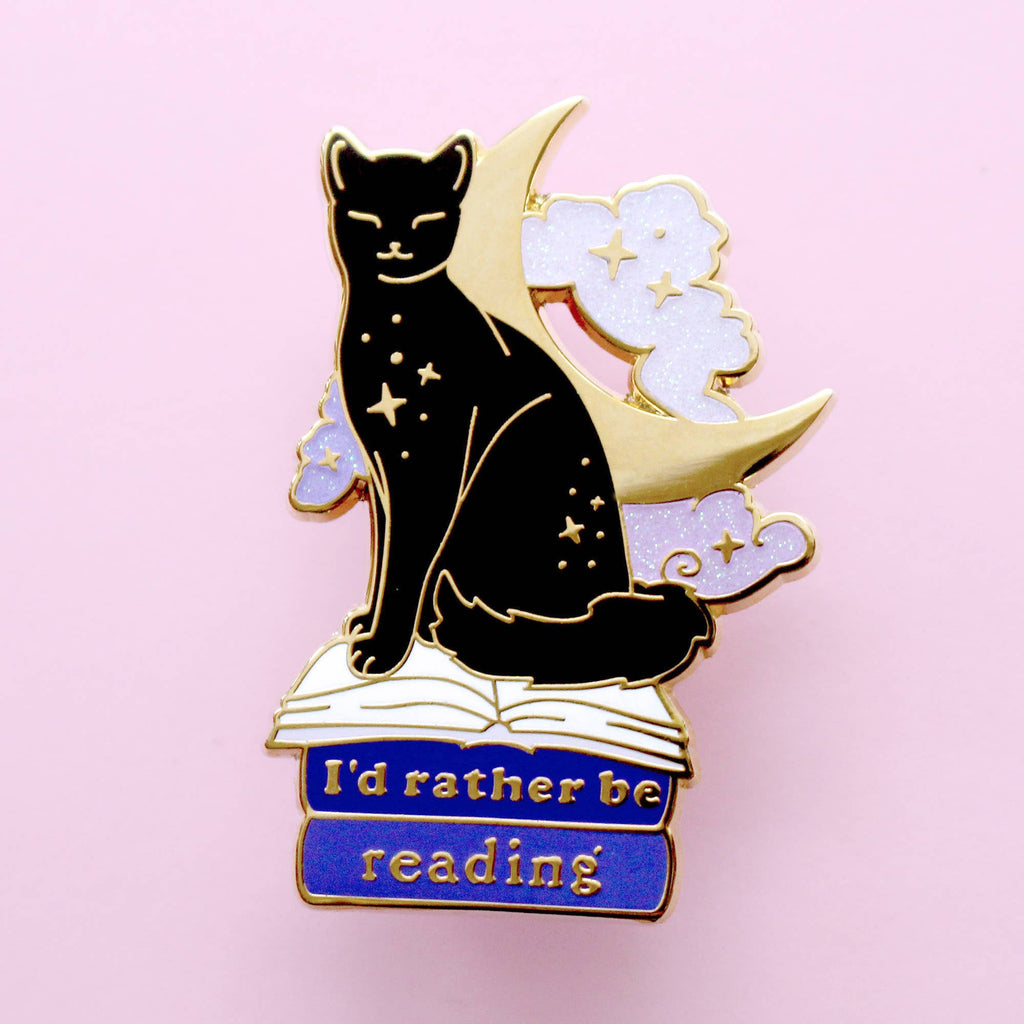 Glitter Punk - I’d Rather be Reading Cat Enamel Pin