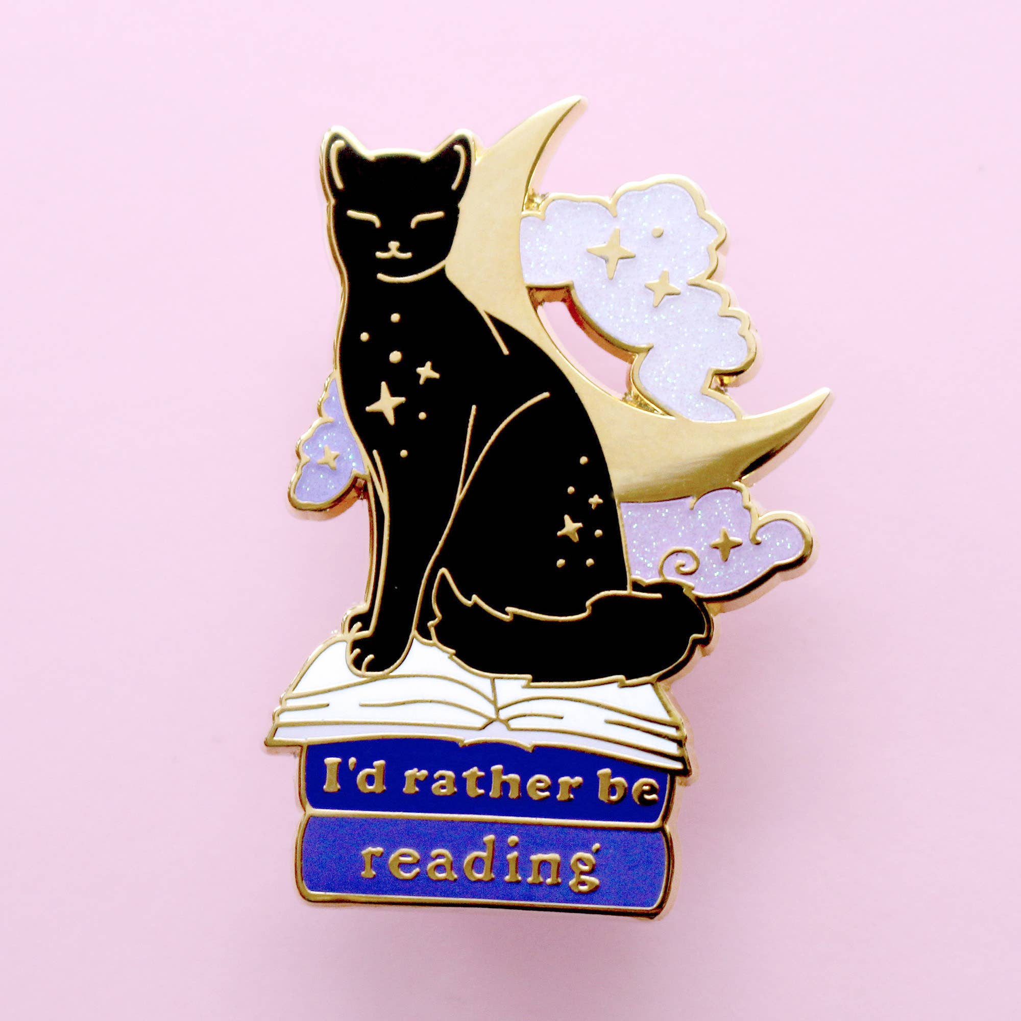 Glitter Punk - I’d Rather be Reading Cat Enamel Pin