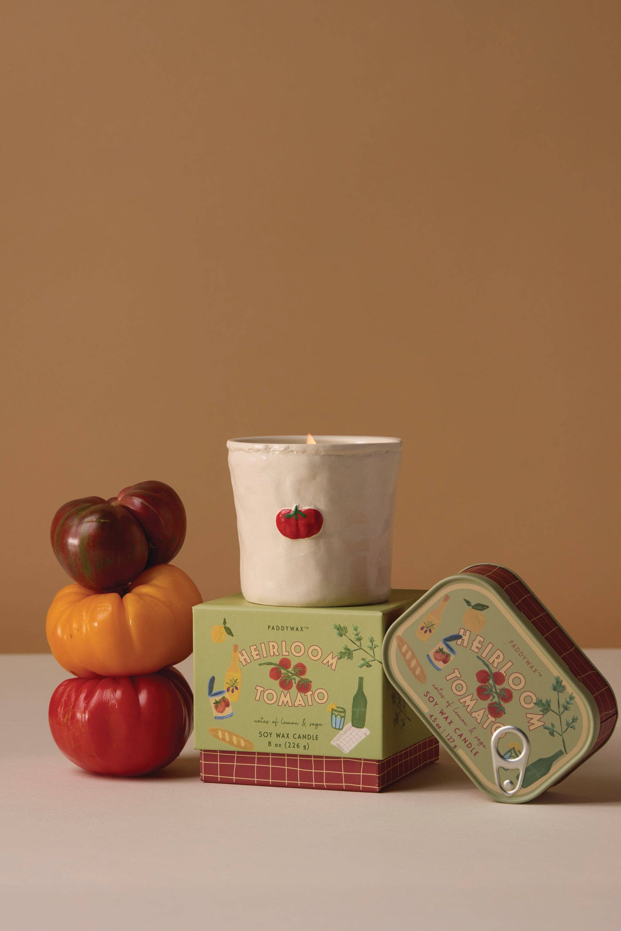 Bistro 4.5oz/127g Tomato Printed Tin Candle - Heirloom Tomato