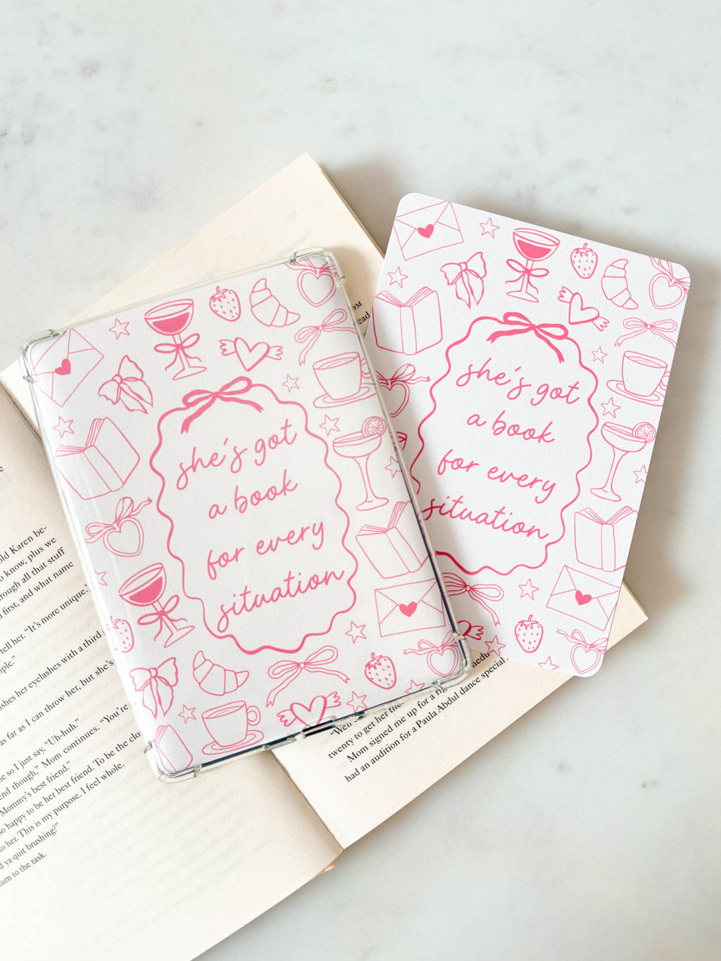 Pink She's Got A Book For Every Situation Kindle Insert