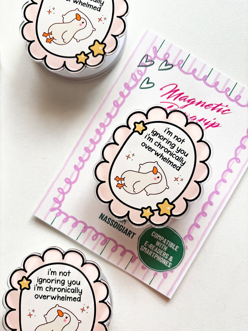 Silly goose Magnetic Grip for Kindle/Kobo/Smartphone