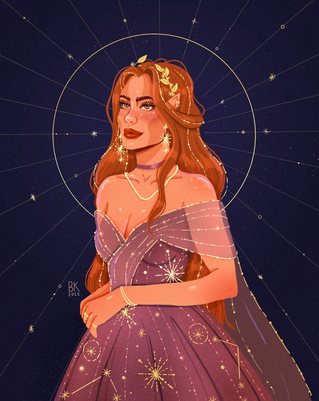 Elain Gold Foil Print