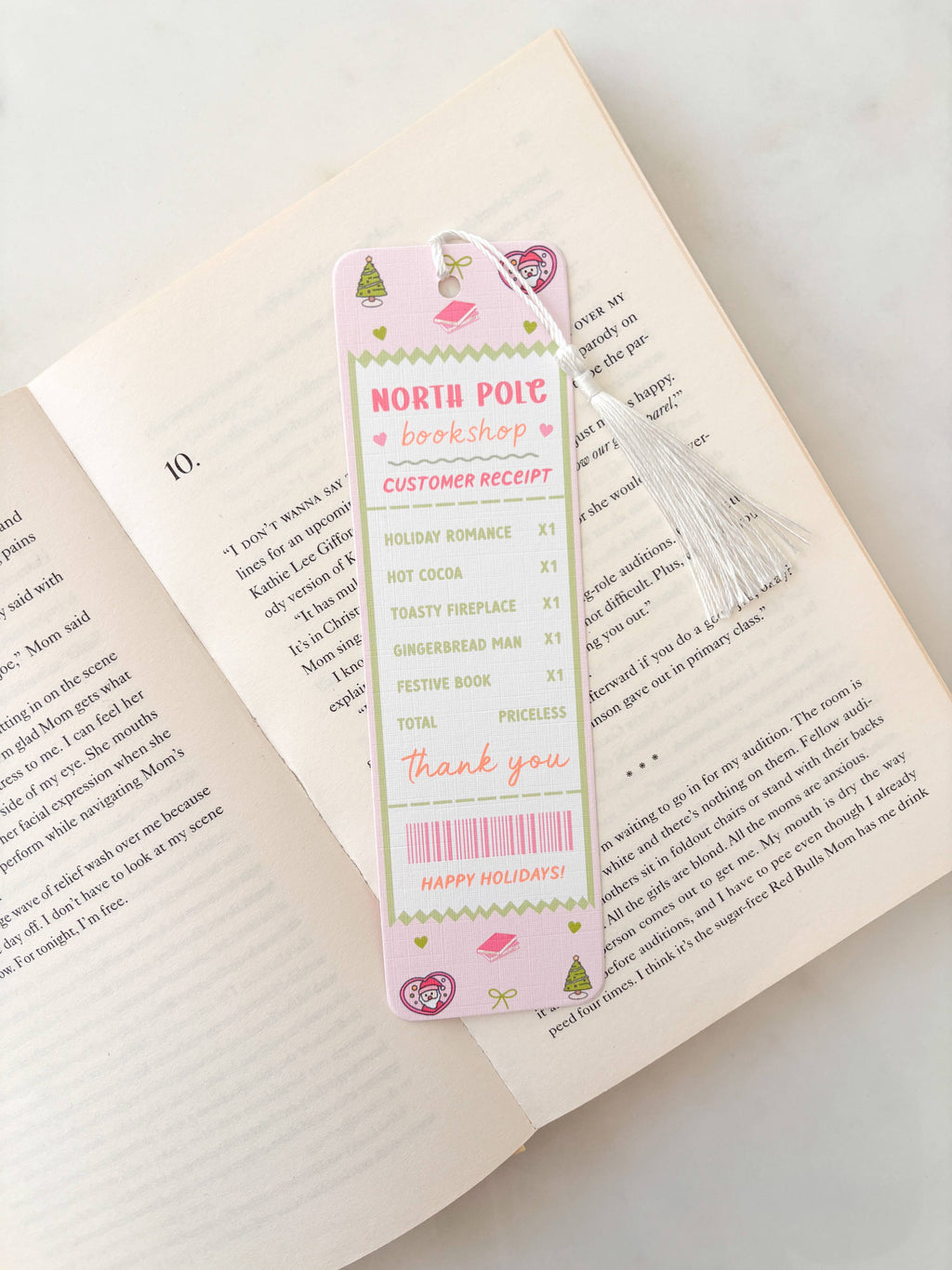 North Pole Bookshop Receipt Bookmark