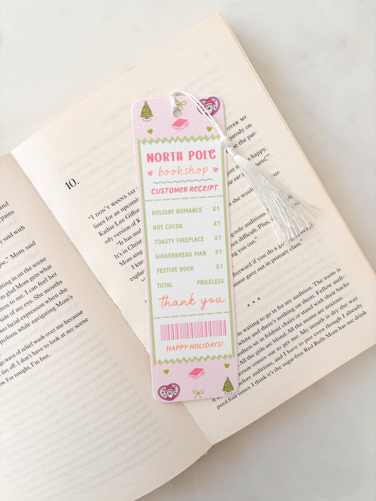 North Pole Bookshop Receipt Bookmark