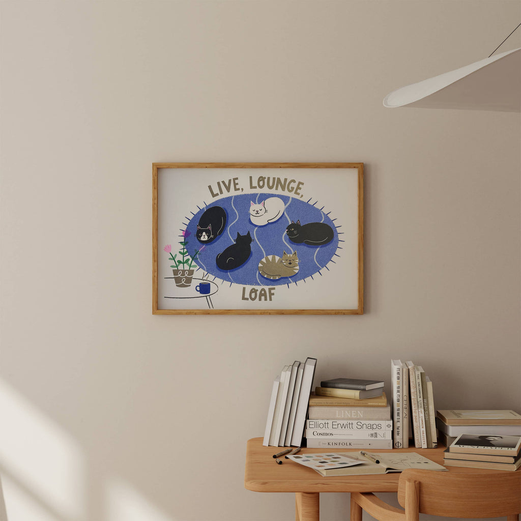 Nat Ellis Illustrations - Live, Lounge, Loaf Heavyweight Riso Print