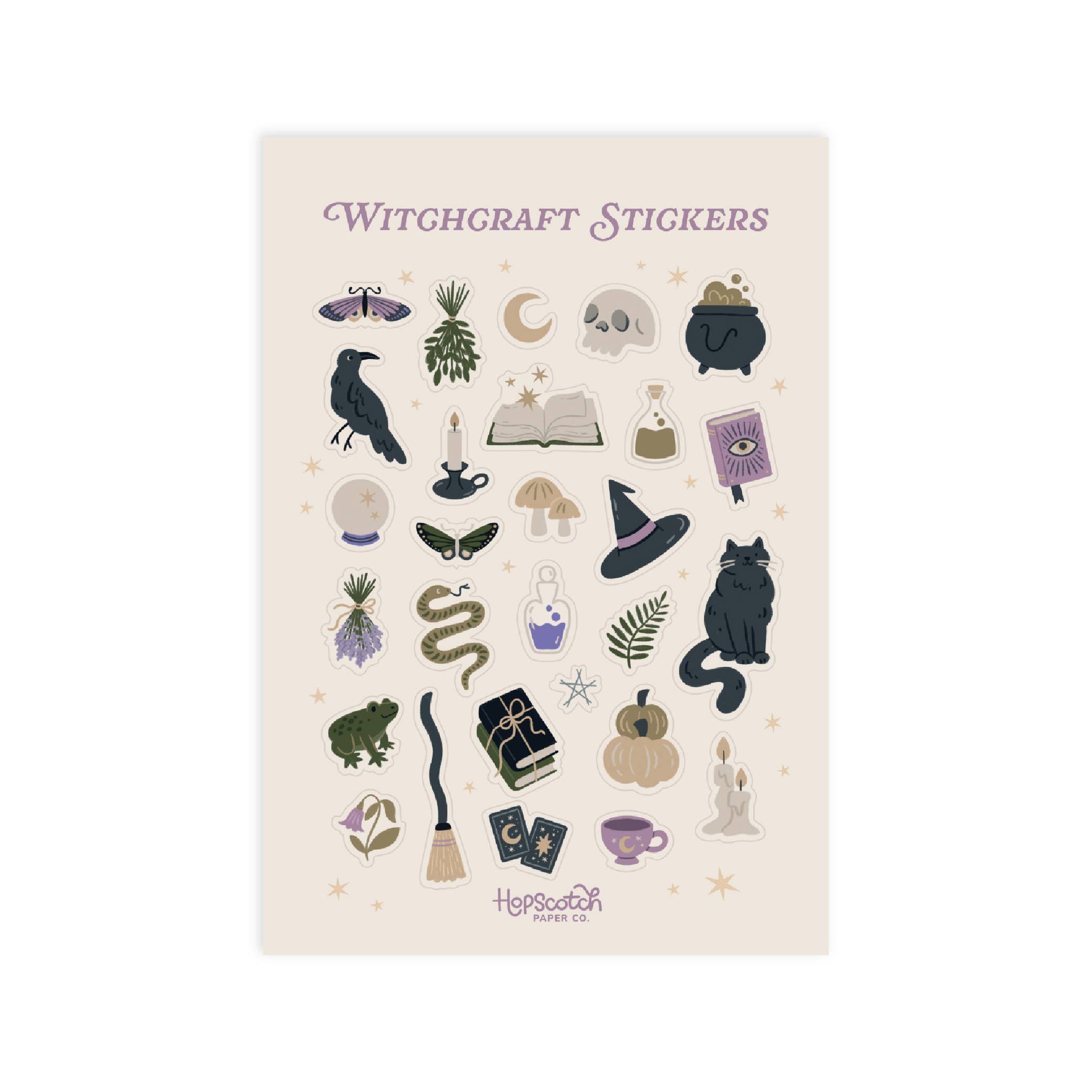 Whimsy Witch Journal Sticker Sheet - Book Gifts