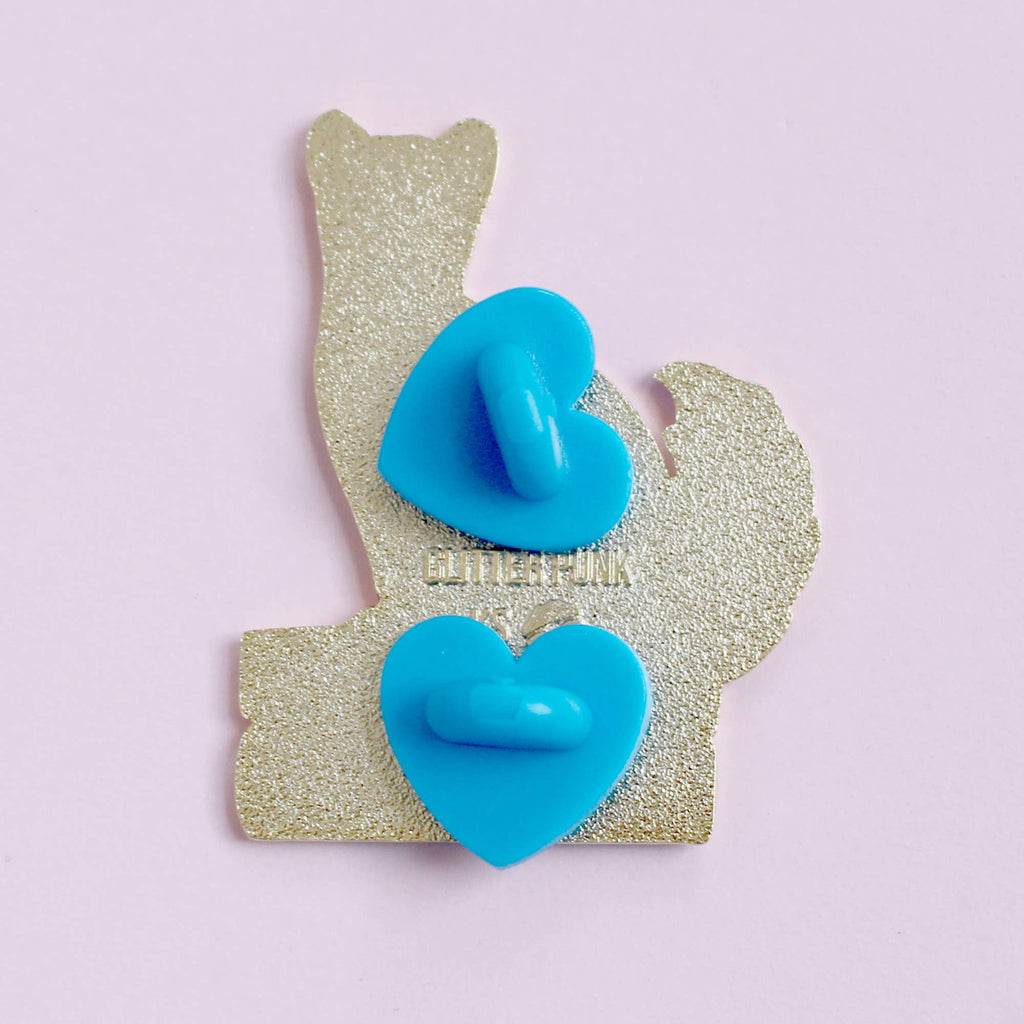 Glitter Punk - Fantasy Reader Cat Enamel Pin