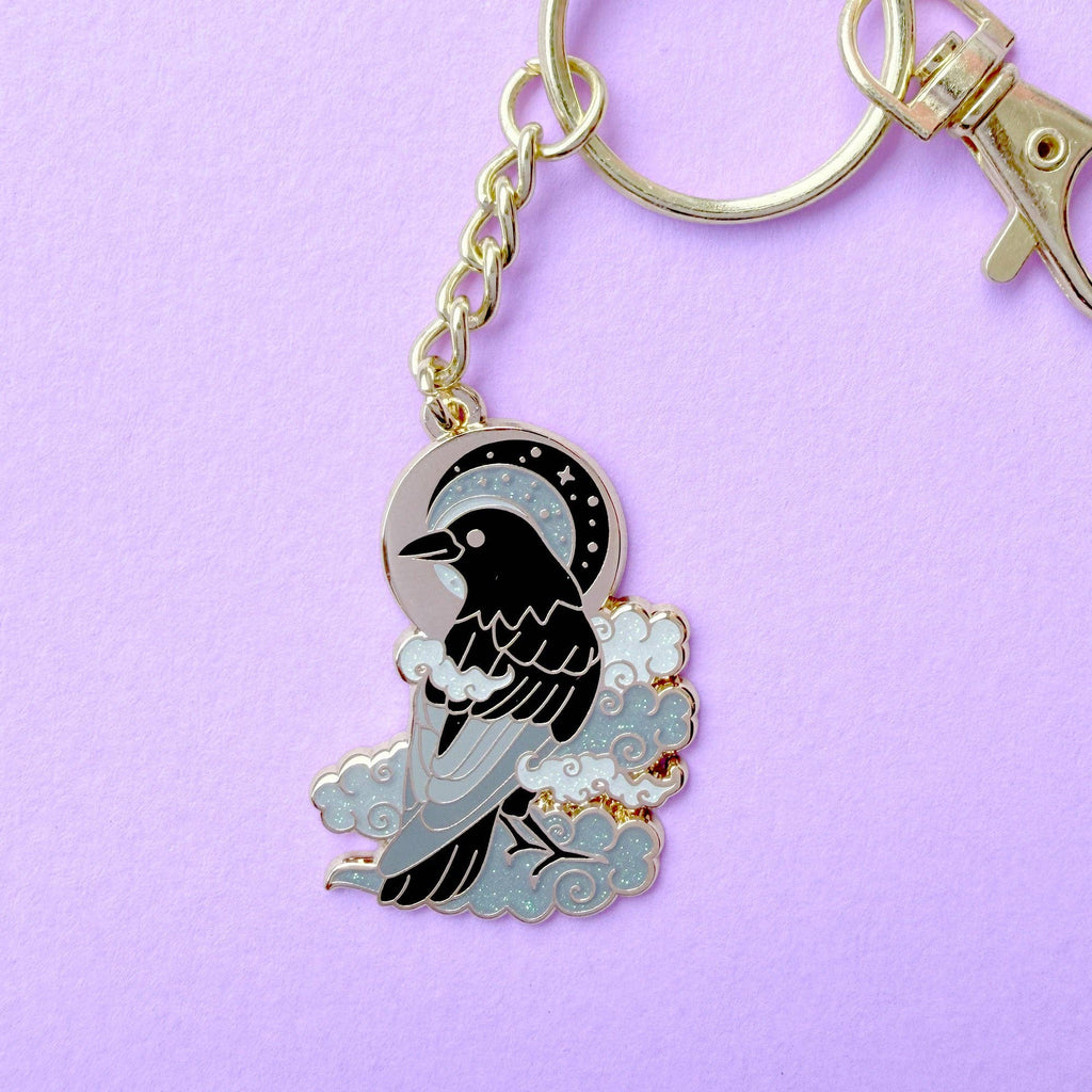 Glitter Punk - Cloud Crow keychain