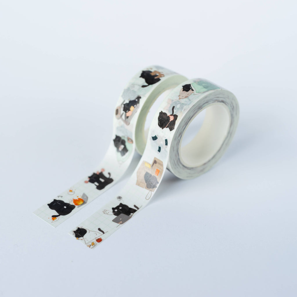 Daily Meowments Black Cat Washi Tape