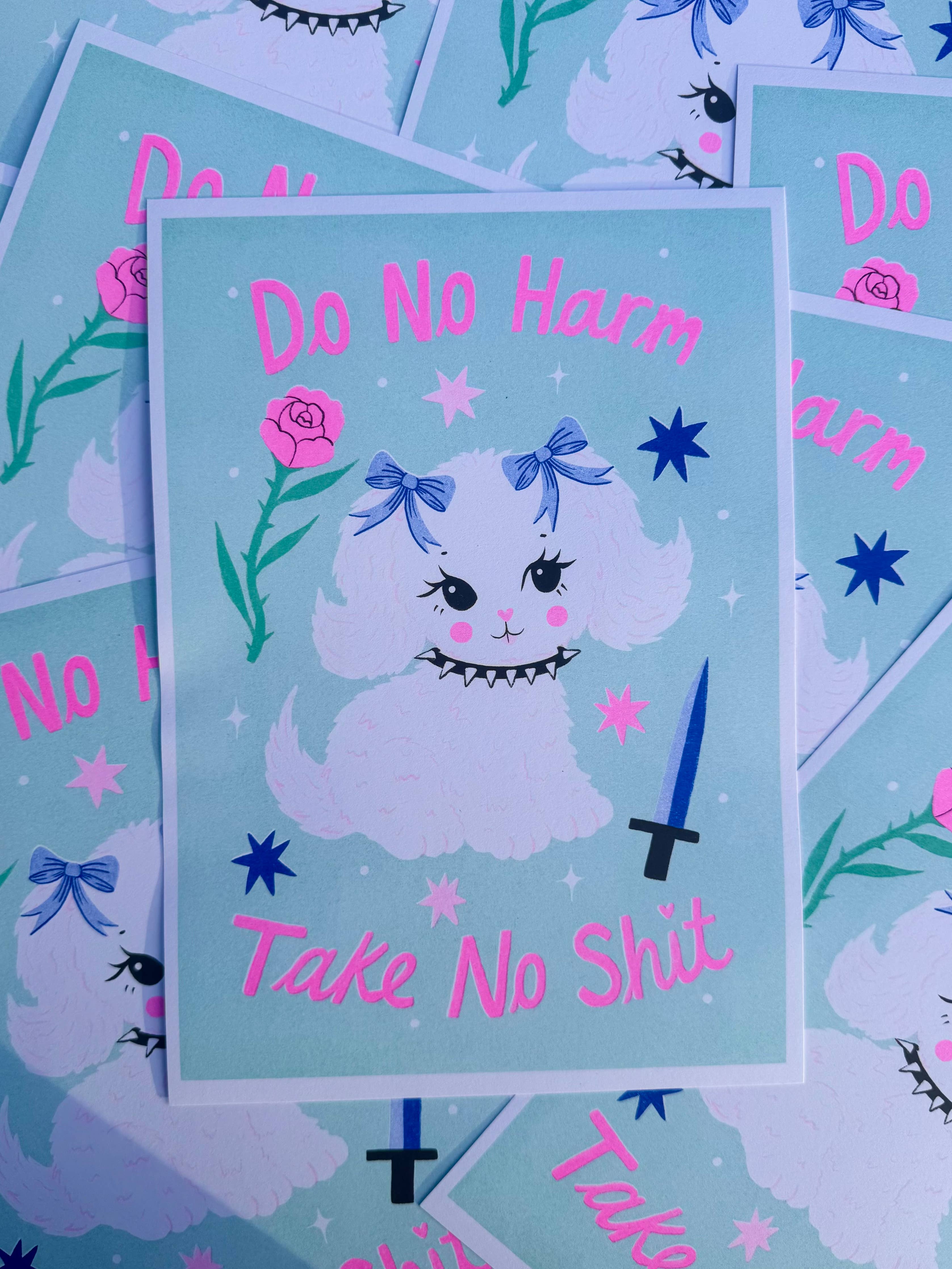 Do No Harm, Take No Shit A4 Risograph Print