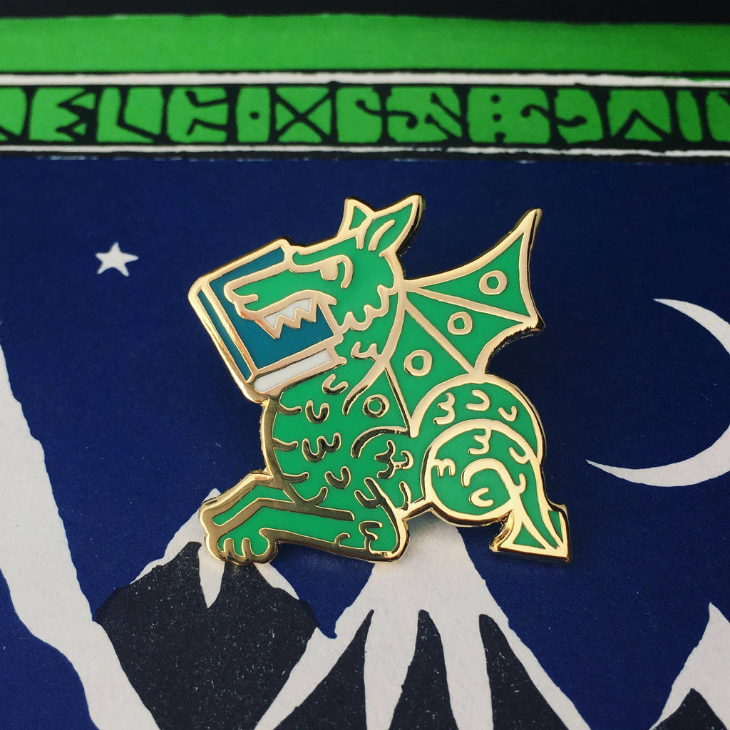 Rather Keen - Book Wyrm Enamel Pin