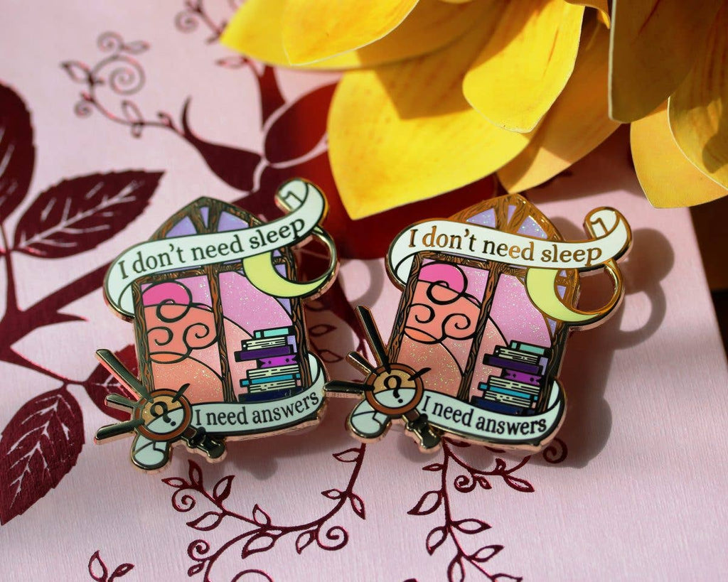 I need answers- book lover enamel pin