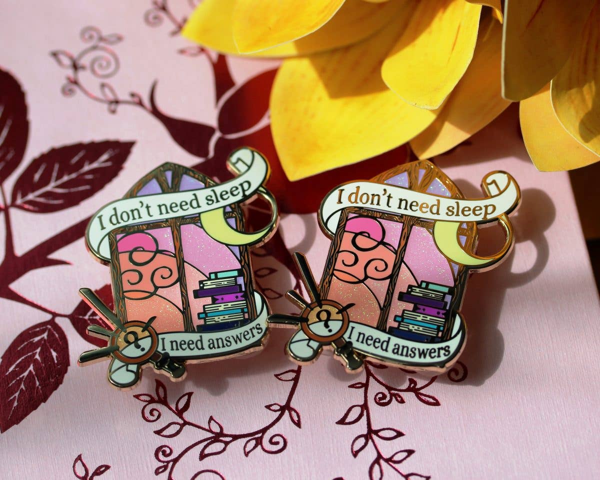 I need answers- book lover enamel pin