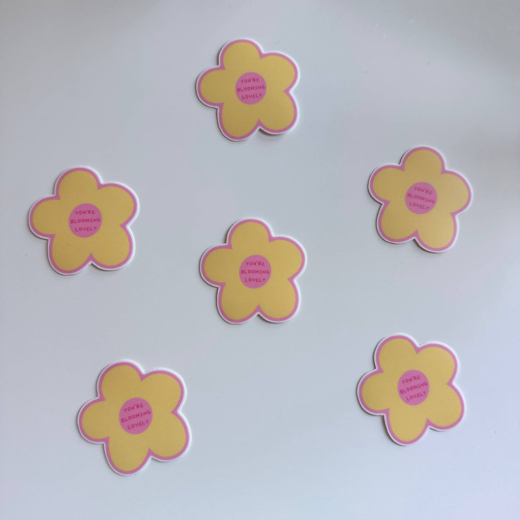 Dolly's Doodles - You’re Blooming Lovely Flower Sticker (Yellow)