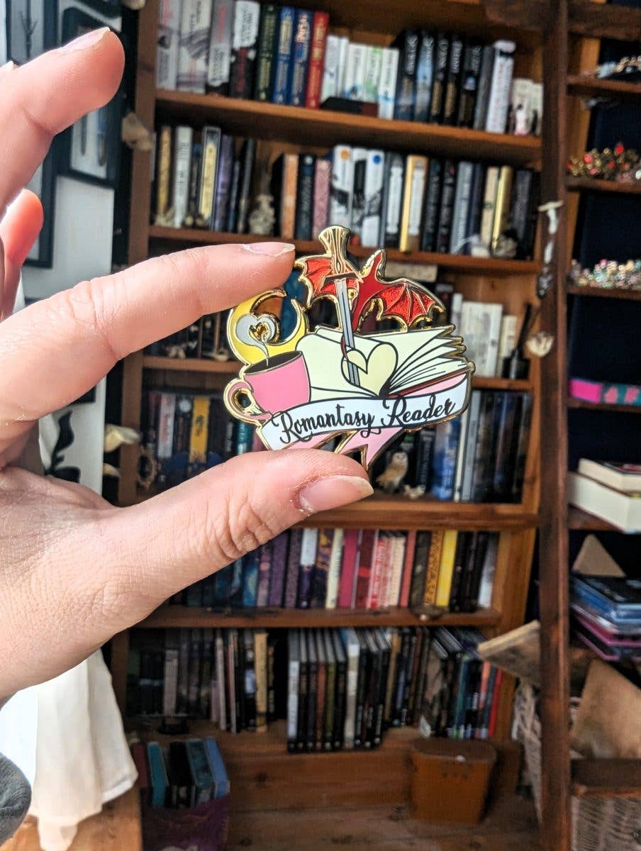 Geek and Artsy - Romantasy Reader Enamel Pin