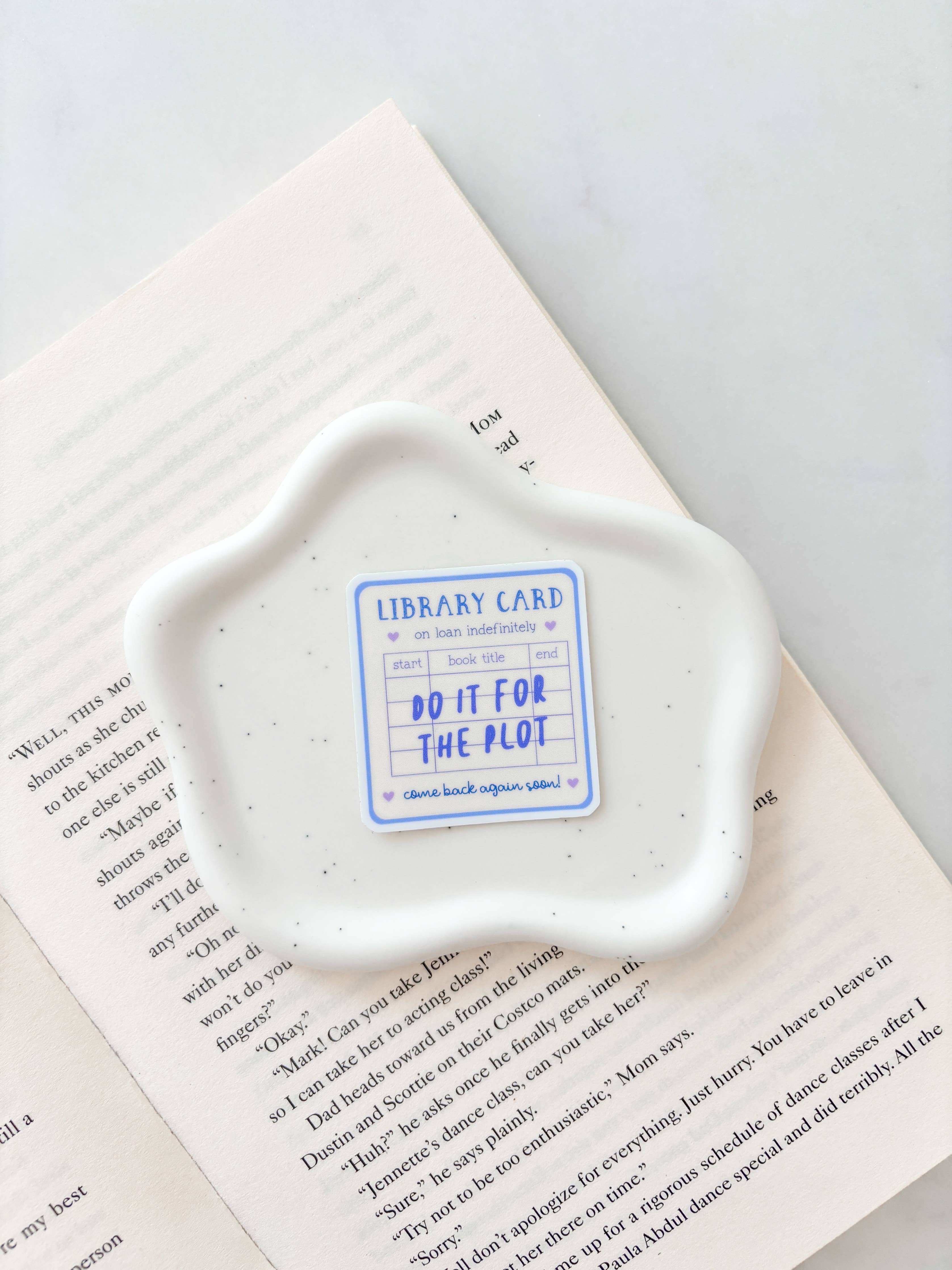 Do it For The Plot Library Card Sticker