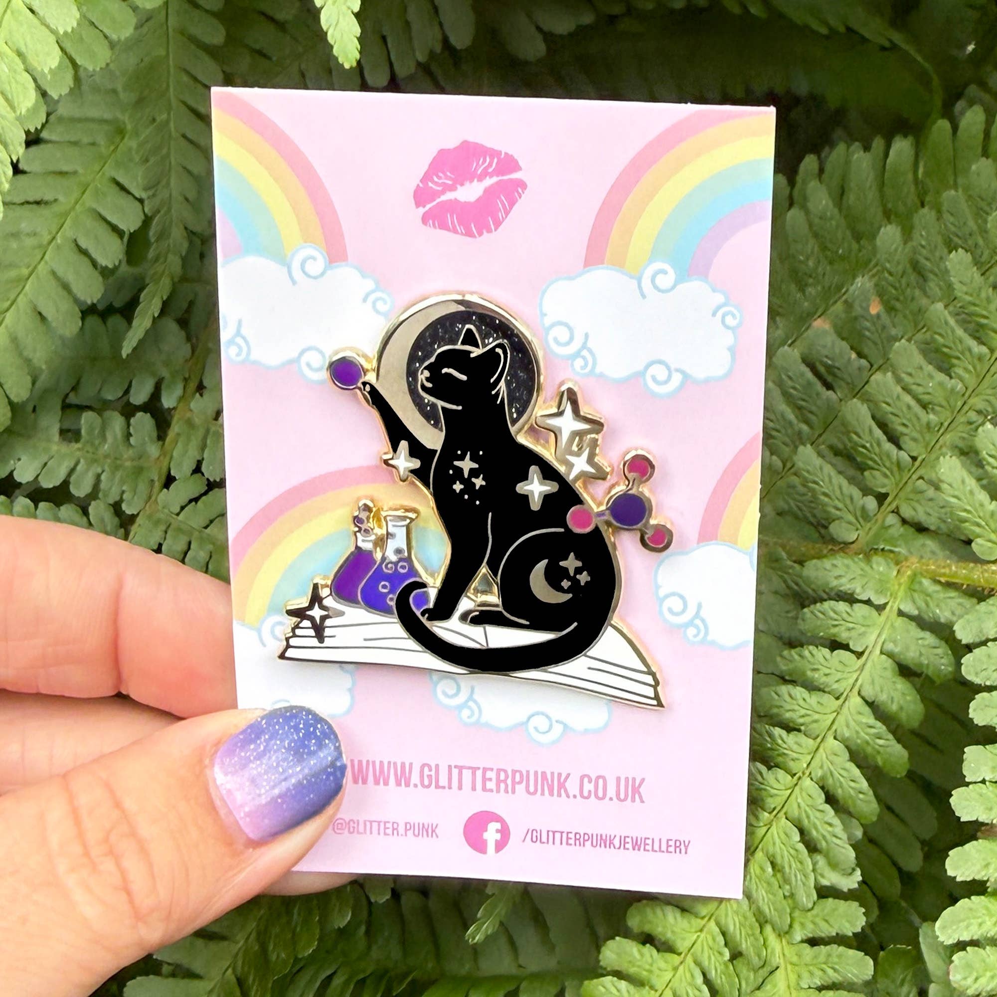 Glitter Punk - Science Cat Enamel Pin