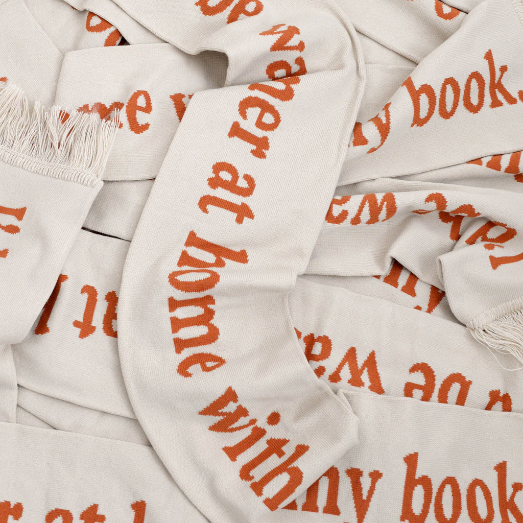 I'd Be Warmer at Home with My Book - Knitted Scarf
