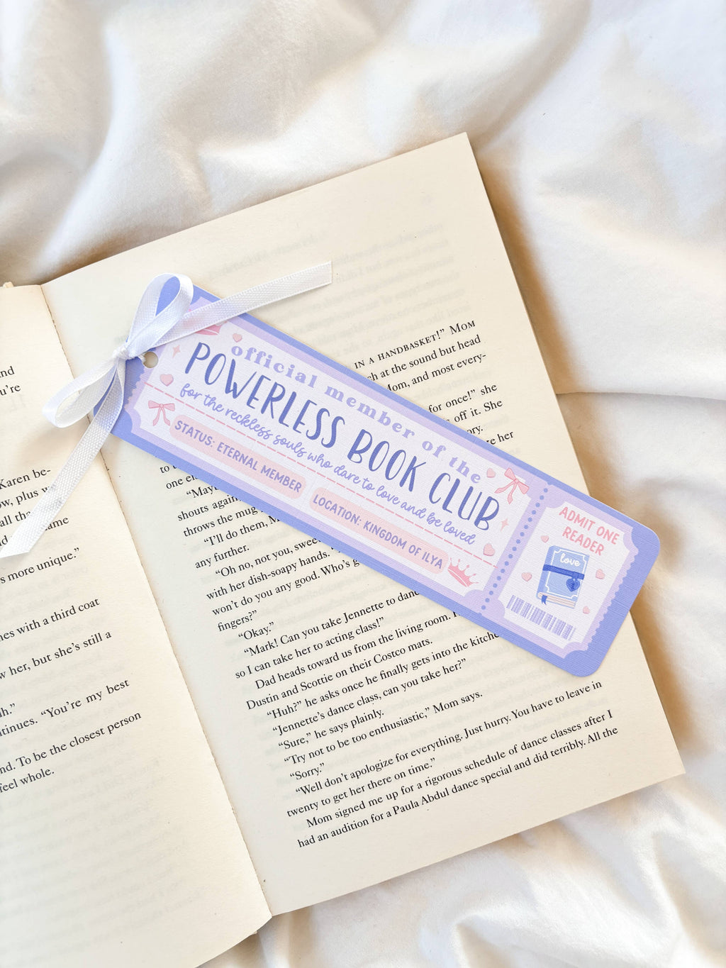 Powerless Book Club Ticket Bookmark