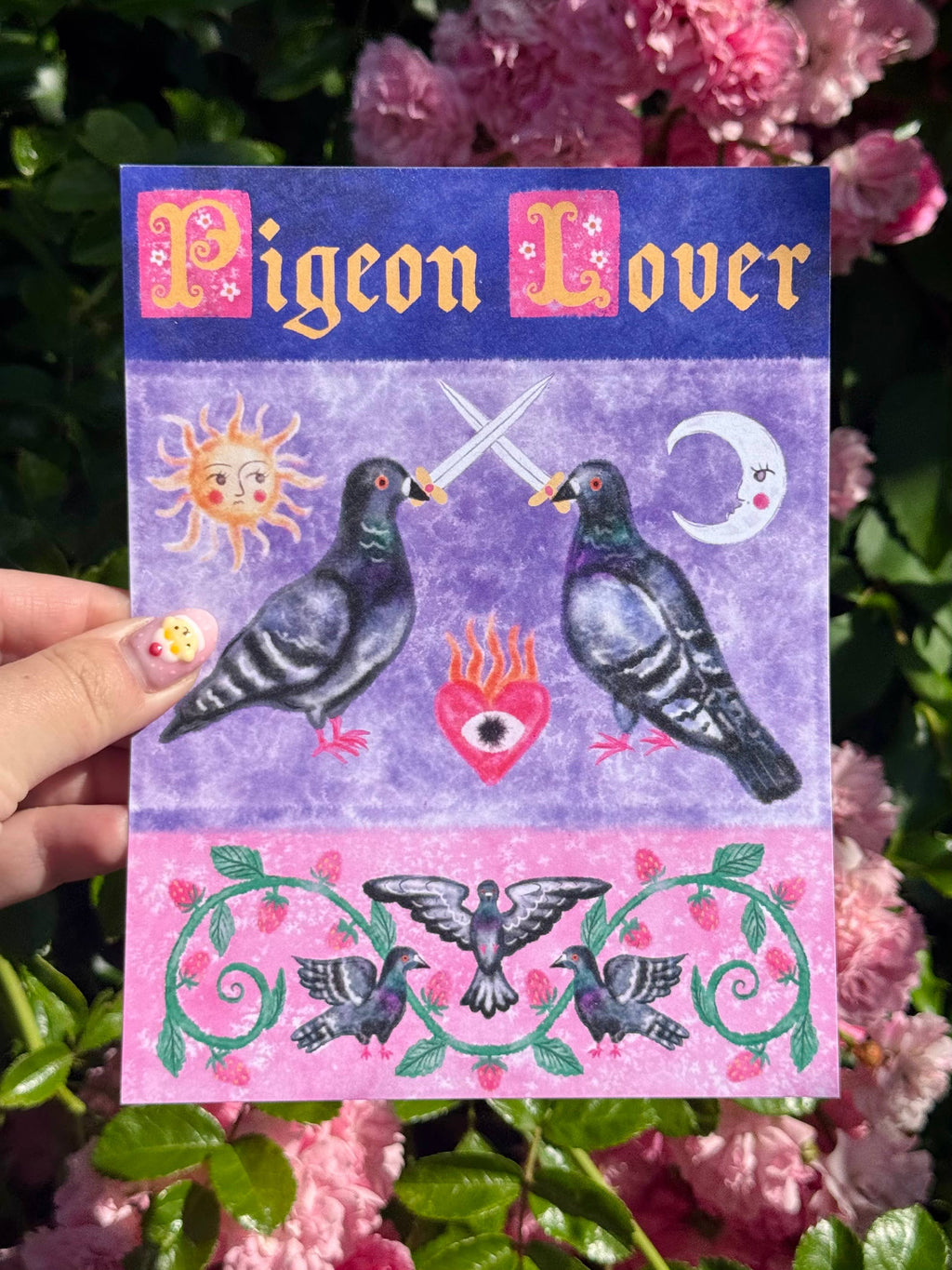 Pigeon Lover Mini Art Print 13cm x 15cm