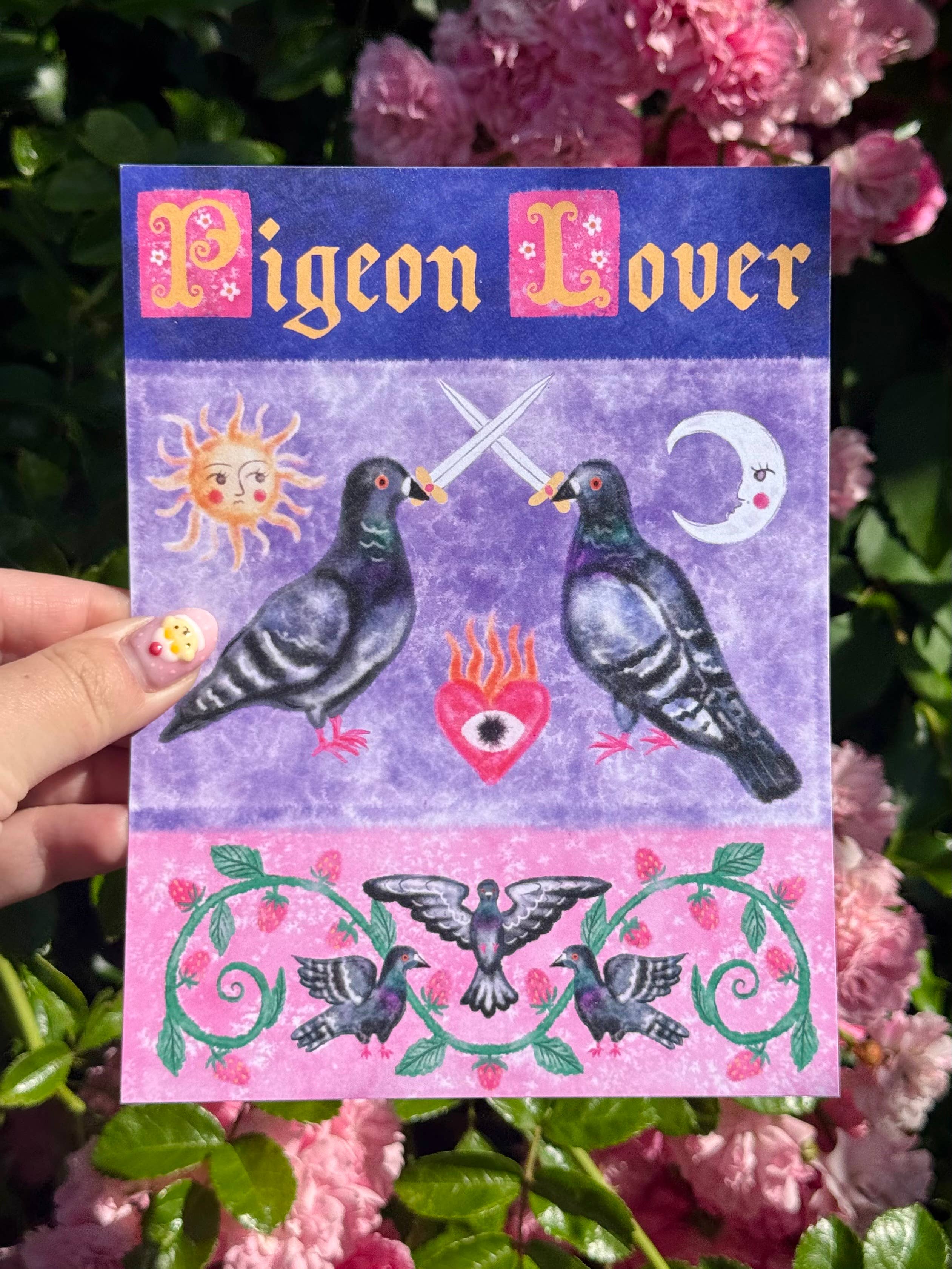 Pigeon Lover Mini Art Print 13cm x 15cm